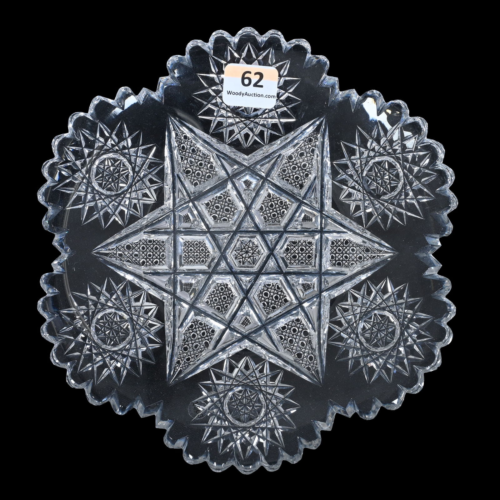 Plate, ABCG, Six-Point Star Center, Cane And Strawberry Diamond Highlights (1 of 2)