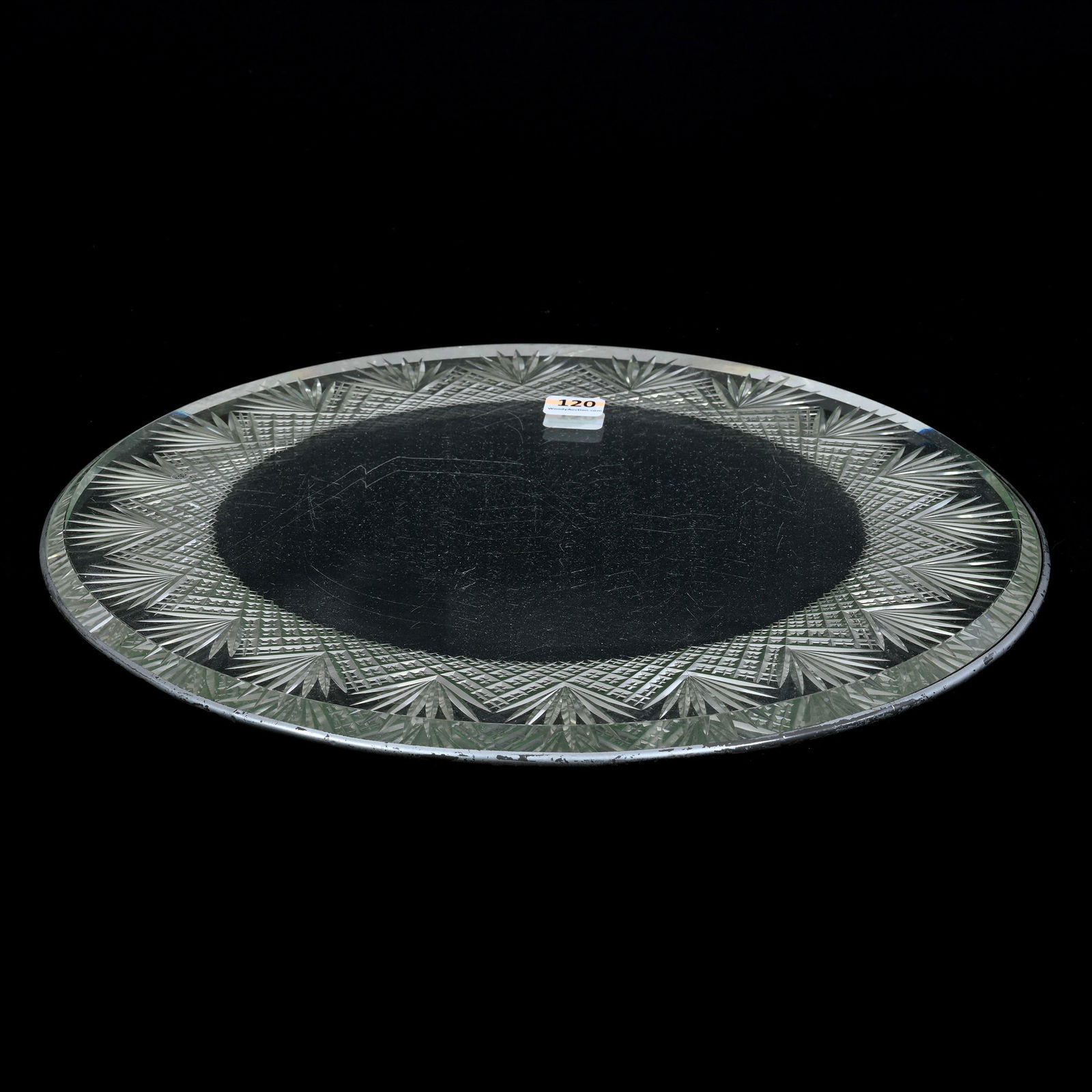 Round Beveled Mirror Plateau, ABCG, Crosscut Diamond & Fan Design (1 of 3)