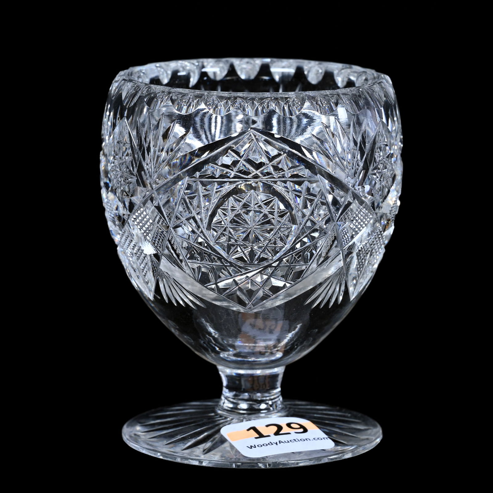 Pedestal Egg Cup, ABCG, Hobstar, Strawberry Diamond & Fan Motif (1 of 3)