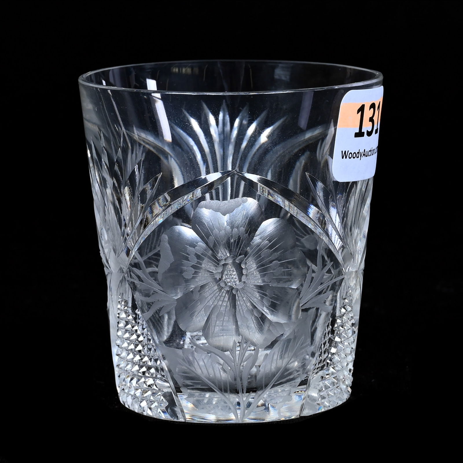 Whiskey Tumbler, ABCG, Signed Tuthill Wild Rose Pattern (1 of 3)