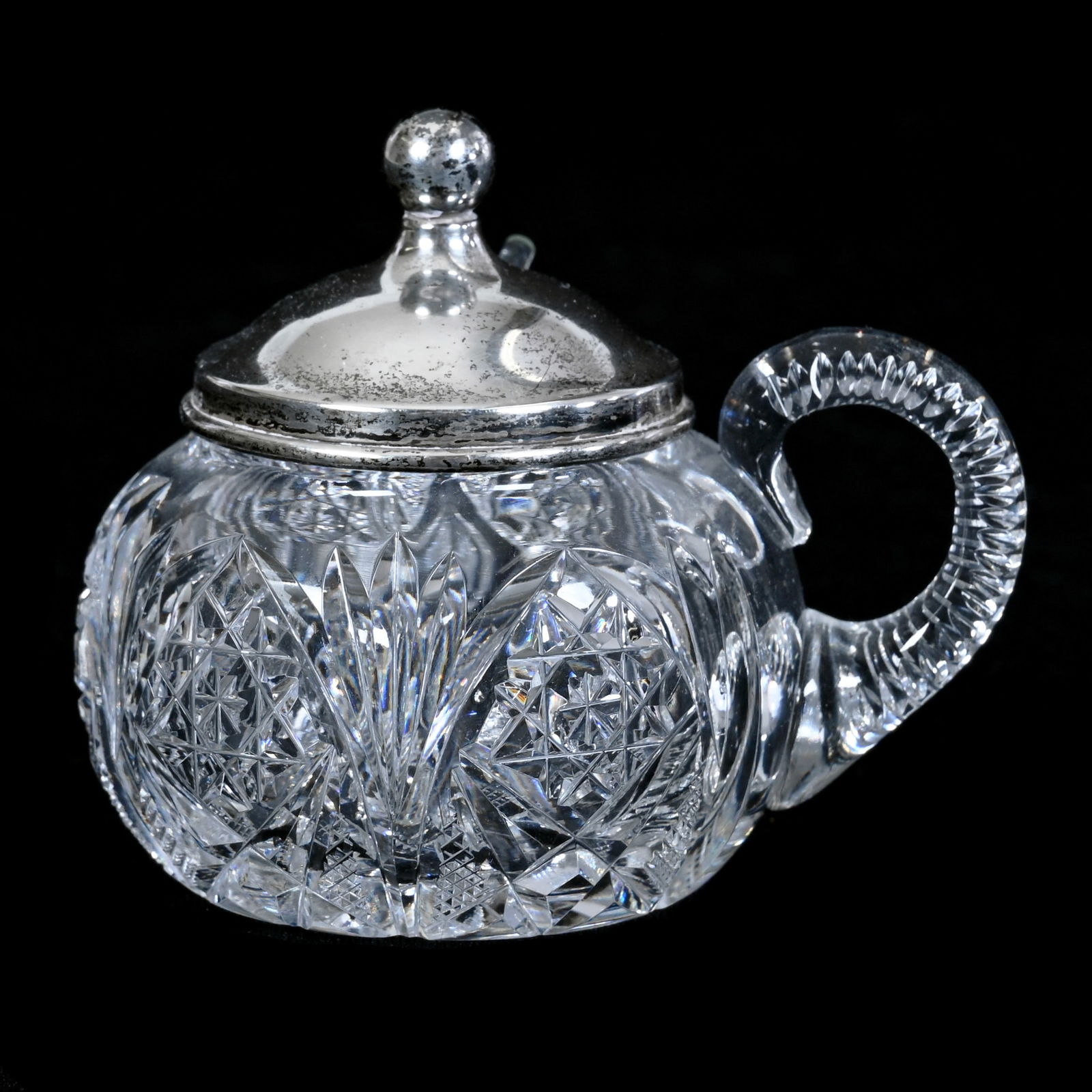 Small Mustard Jar, ABCG, Signed Hawkes, Hobstar, Strawberry Diamond & Fan Motif (1 of 5)