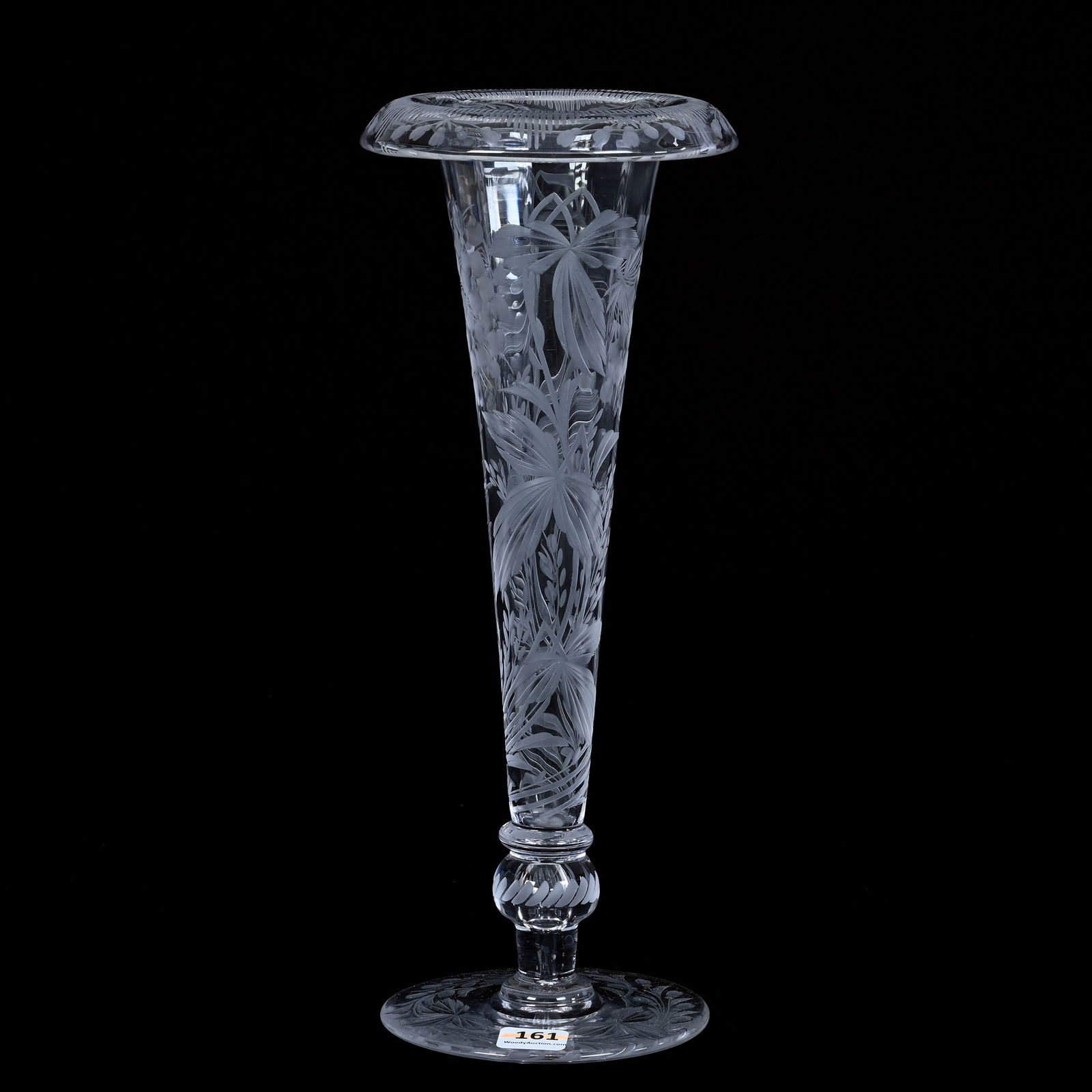 Trumpet Vase, ABCG, Signed Libbey, Cut And Engraved Pattern #0522 (1 of 2)