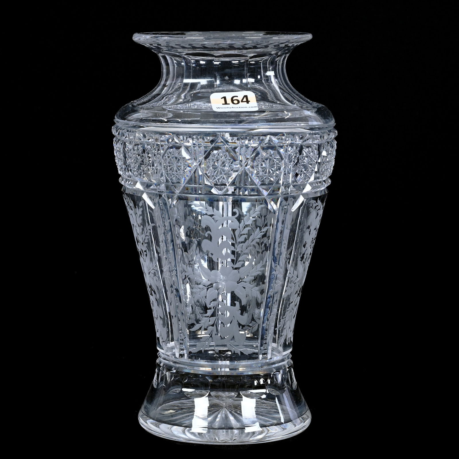 Vase, ABCG, Signed Sinclaire Pattern #4, Ray Cut Base, Nice Example (1 of 3)