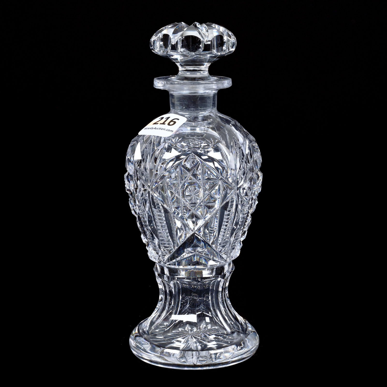 Cologne Bottle, ABCG, Signed Hawkes Hobstar, Zipper & Fan Motif (1 of 3)