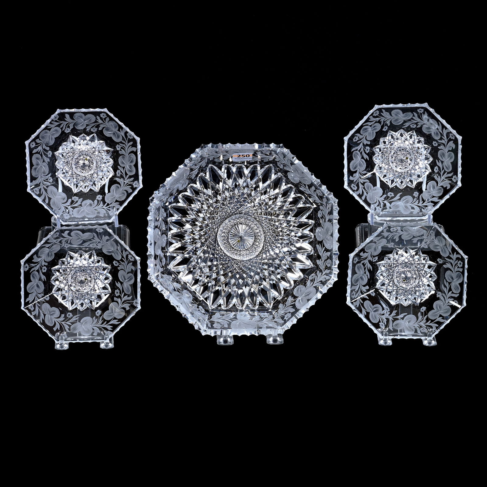 Berry Set, ABCG, Five Piece, Eight-Sided, Signed Hawkes (1 of 2)