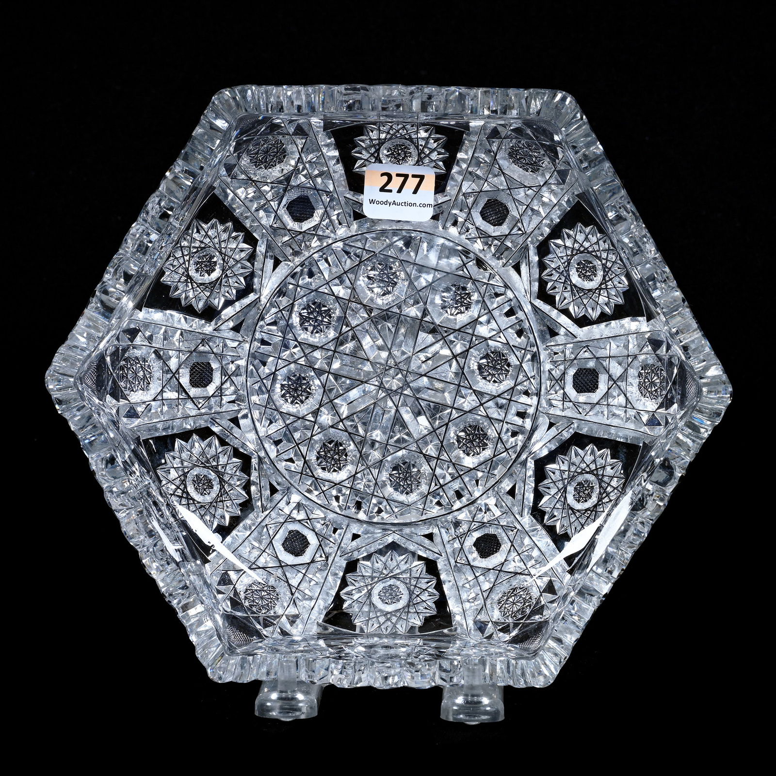 Bowl, Six-Sided, ABCG, Hobstar, Strawberry Diamond & Button Motif (1 of 3)