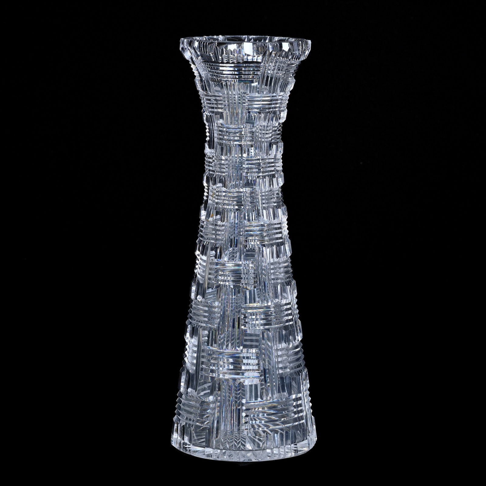 Vase, ABCG, Basketweave Pattern, Notched Rim (1 of 2)