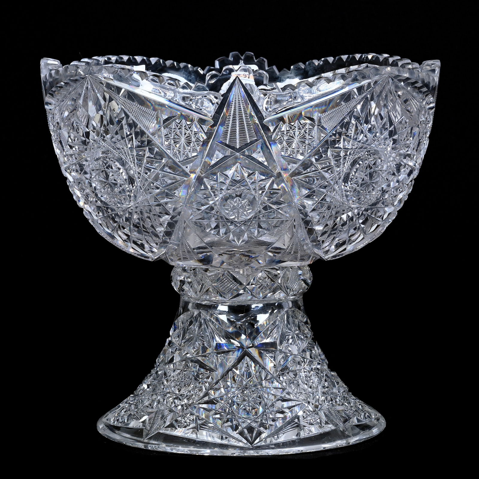 Punch Bowl, Two Part, ABCG, Hobstar, Notched Fan & Star Motif (1 of 3)