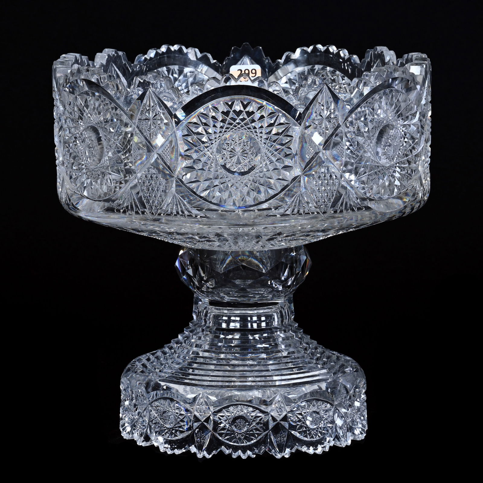 Punch Bowl, Two Part, ABCG, Hobstar, Vesica And Prism Motif (1 of 4)