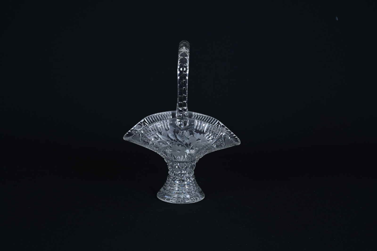 Basket, ABCG, Floral & Harvard Pattern With Double Notched Handle, Ray Base (1 of 3)