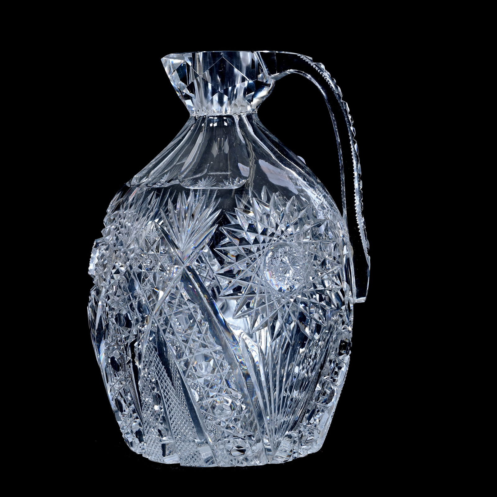 Whiskey Jug, ABCG, Chrysanthemum Pattern By Hawkes - Pattern Cut Handle, Ray Base (1 of 3)