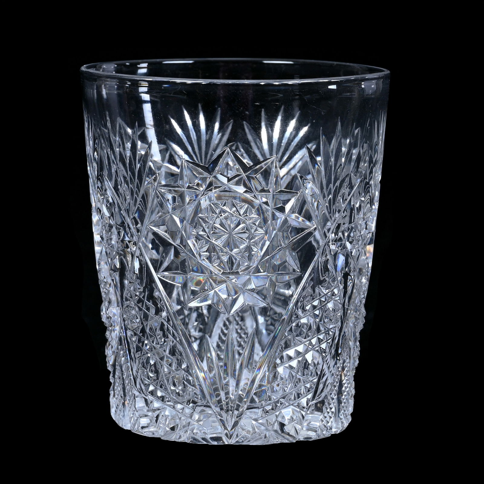 Whiskey Glass, ABCG, Chrysanthemum Pattern By Hawkes - Hobstar Base (1 of 2)