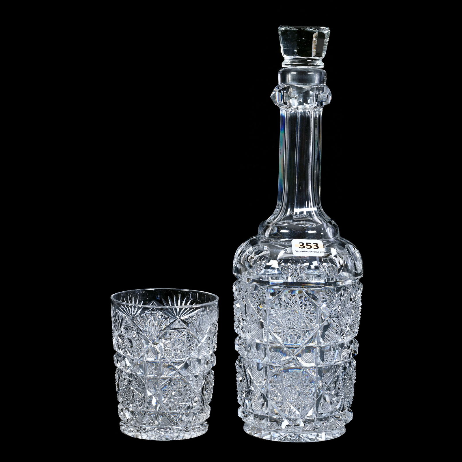 Whiskey Bottle & Tumbler, ABCG, Arcadia Type Pattern - Exceptional Cutting (1 of 3)