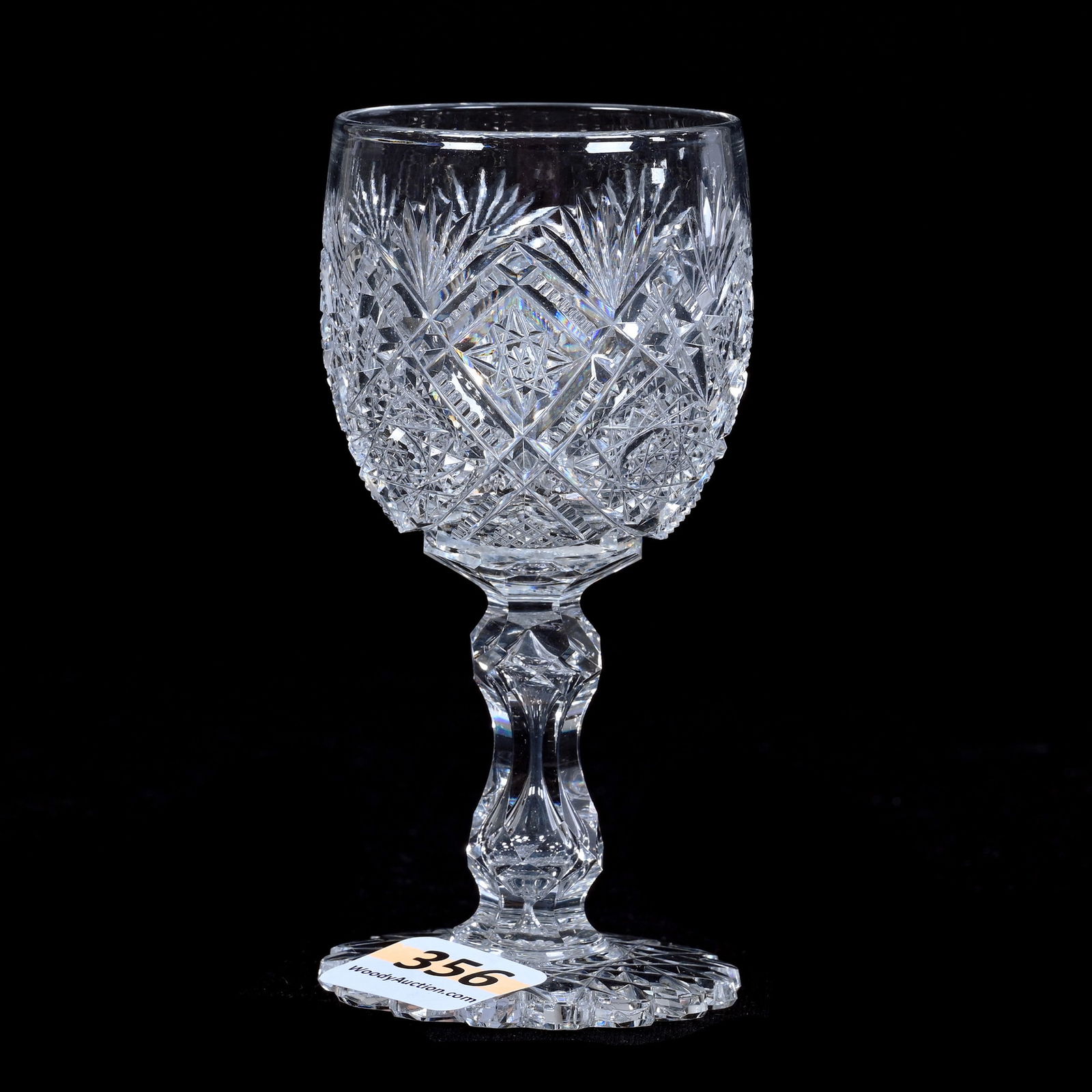 Cordial/Claret Stem, ABCG, Well Cut Hobstar, Strawberry Diamond, Prism & Fan Motif (1 of 2)