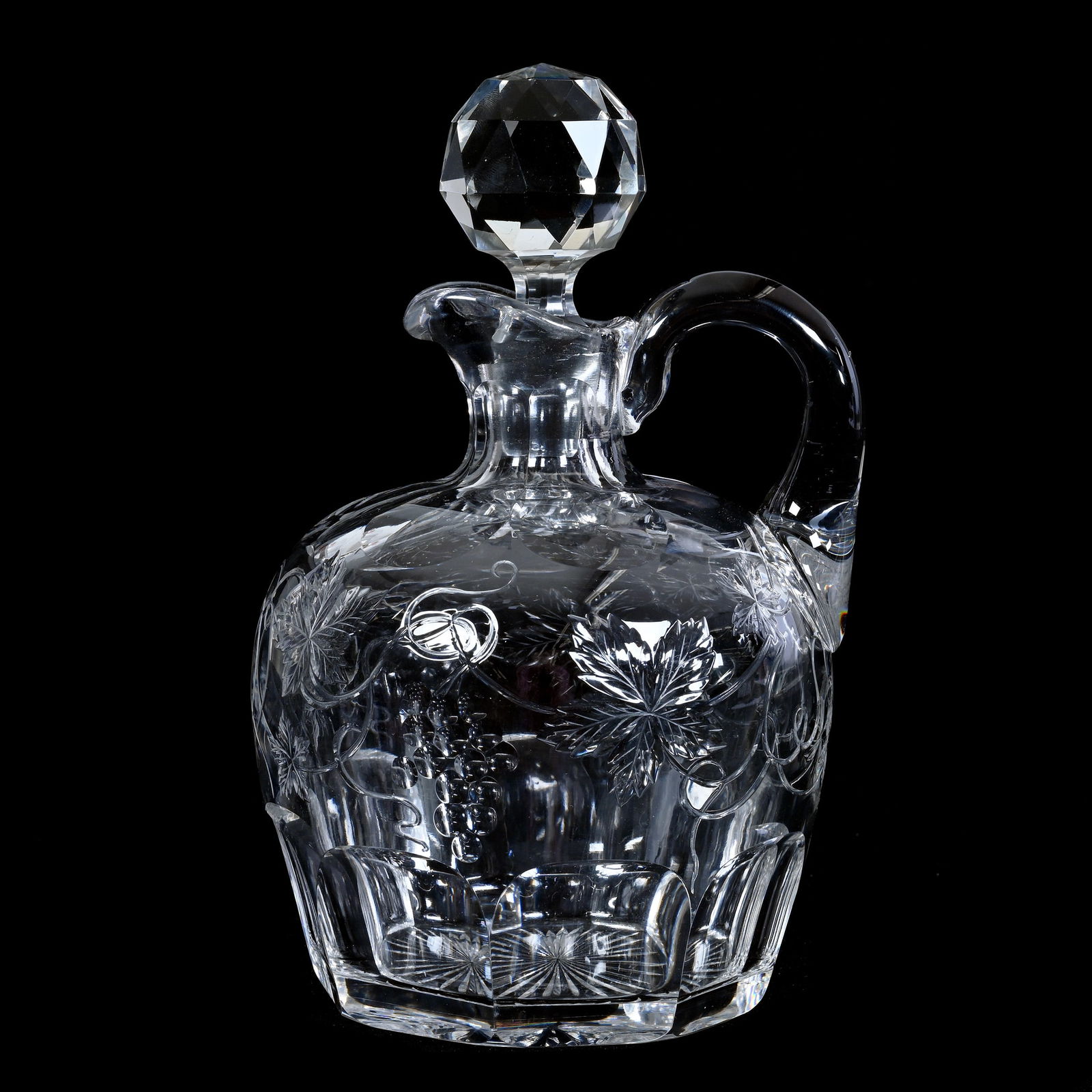 Whiskey Jug, ABCG, Engraved Vintage Motif With Ray Cut Base (1 of 3)