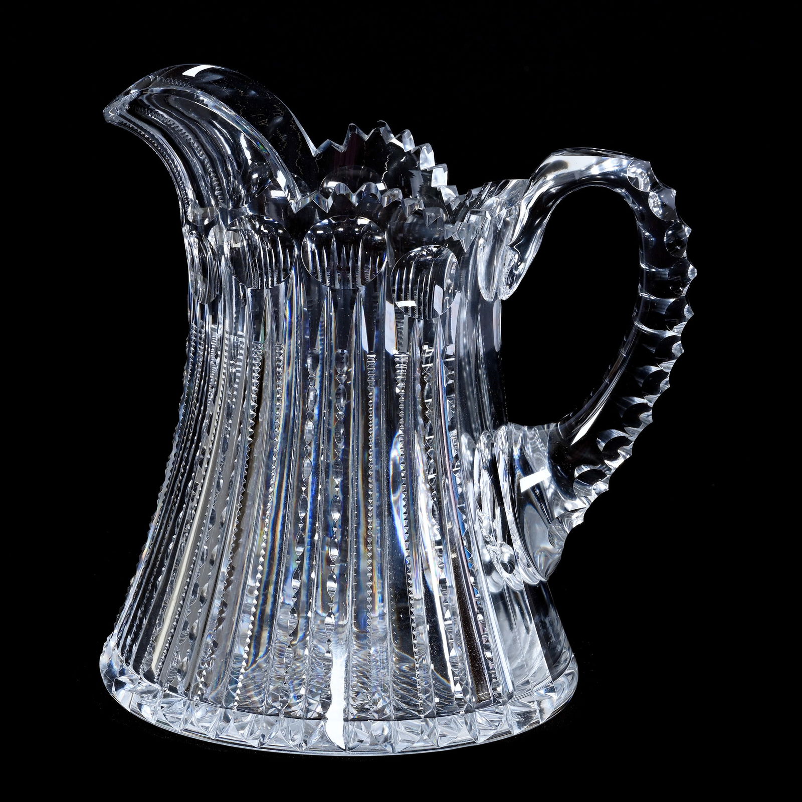 Water Pitcher, ABCG, Cambridge Pattern By Pairpoint - Triple Notched Handle, Hobstar Base - (1 of 3)