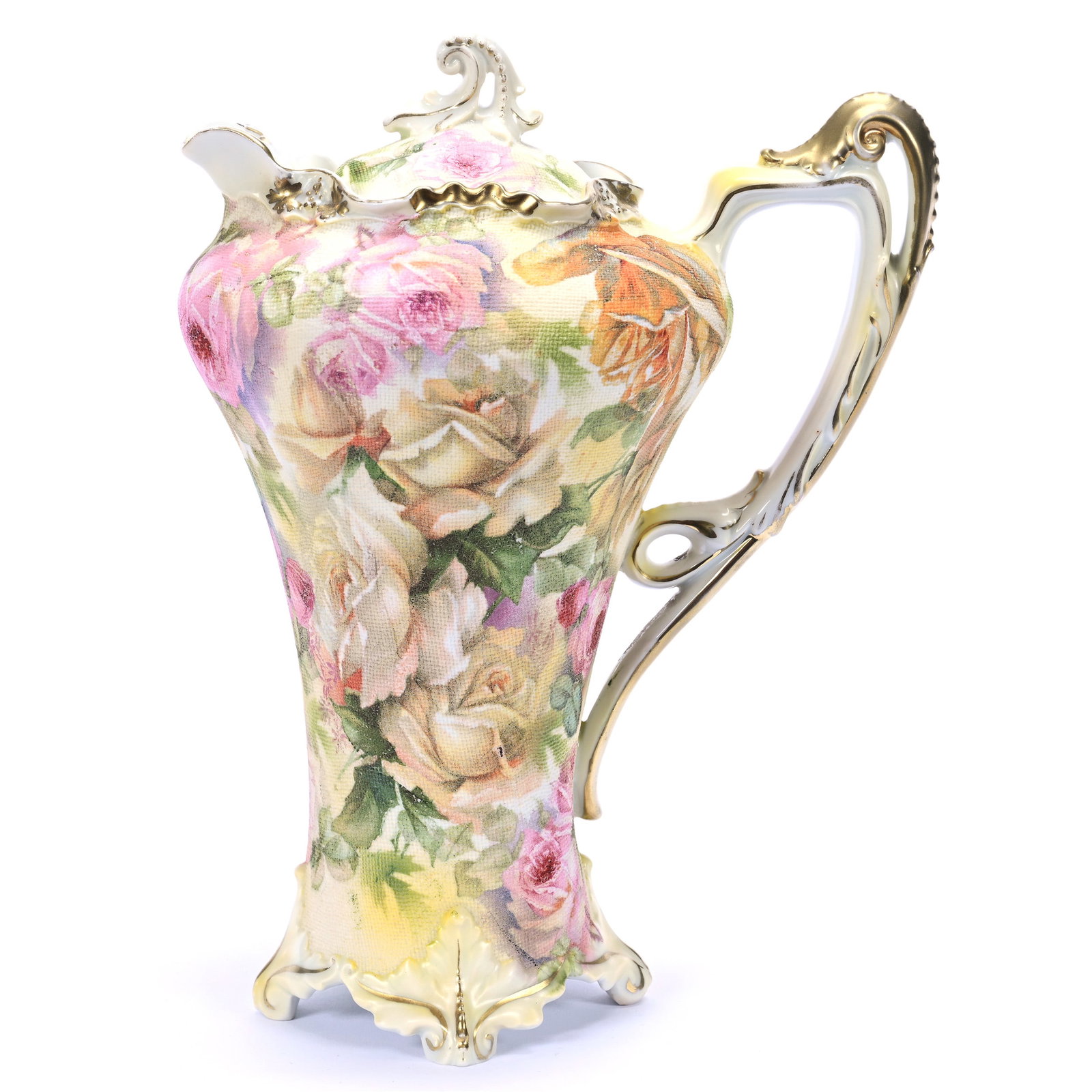 Chocolate Pot, Royal Bayreuth (Blue Mark) Rose Tapestry Finish (1 of 3)