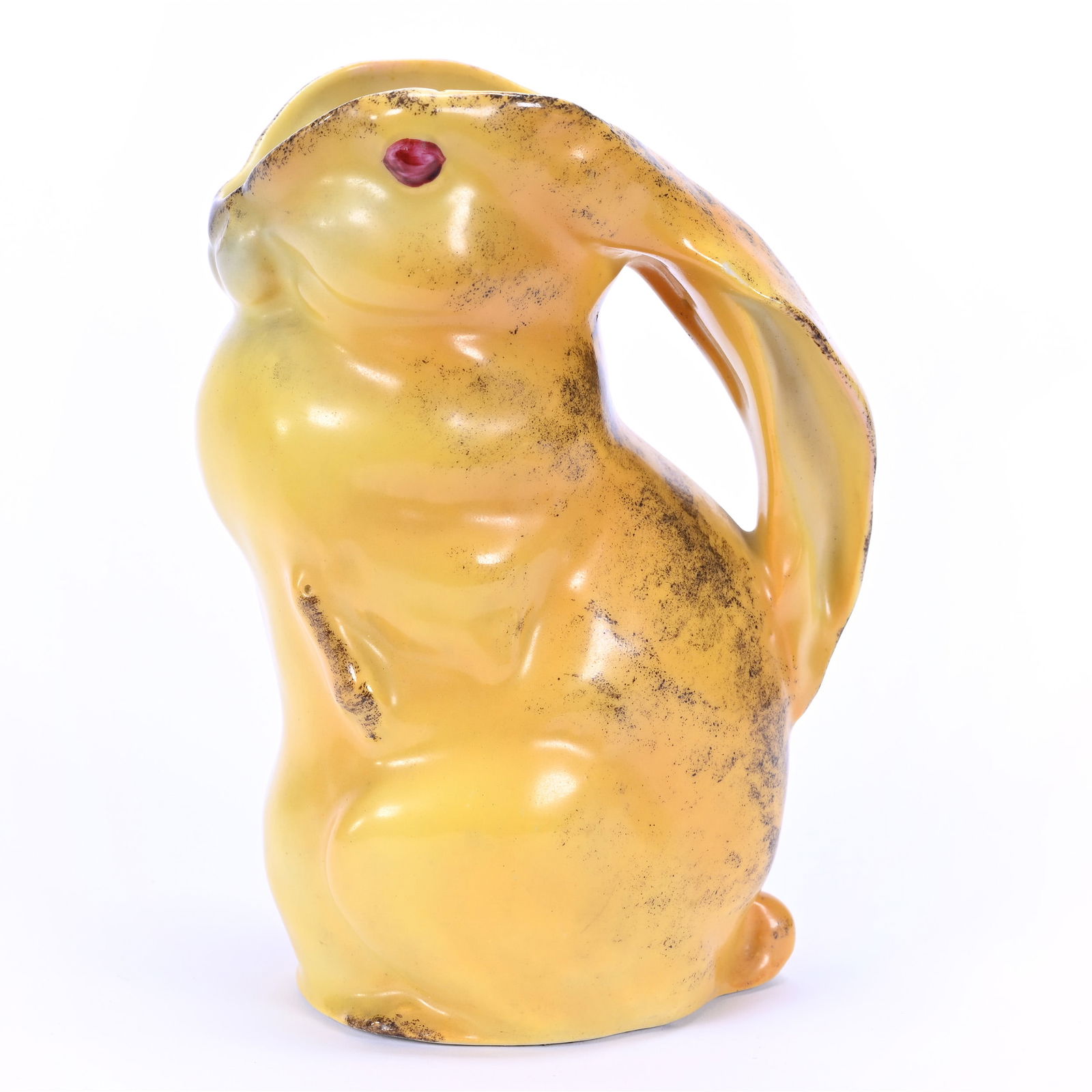 Milk Pitcher, Royal Bayreuth (Blue Mark) Yellow Rabbit With Black Highlights (1 of 3)