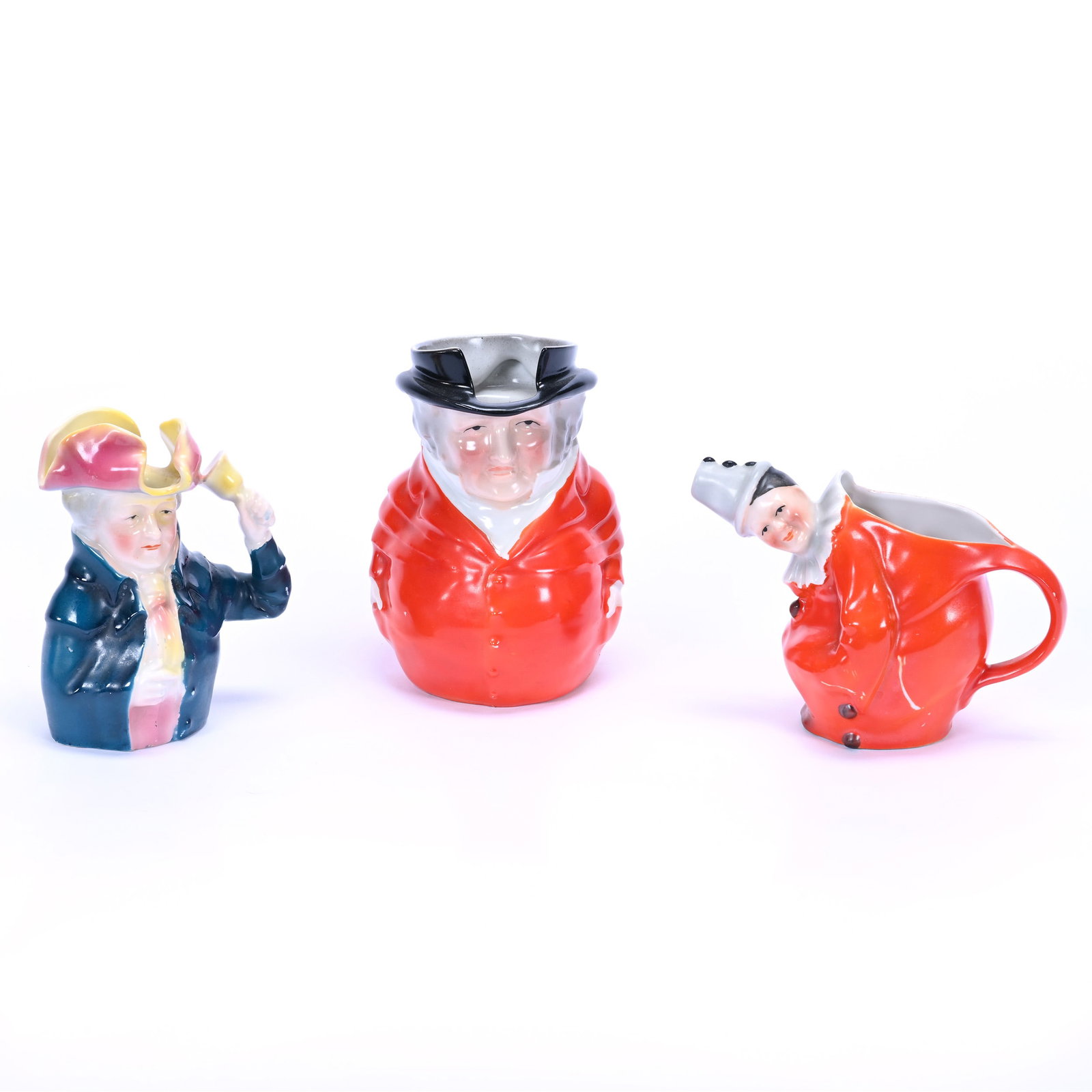 (3) Figural Royal Bayreuth (Blue Mark) Pitchers (1 of 3)