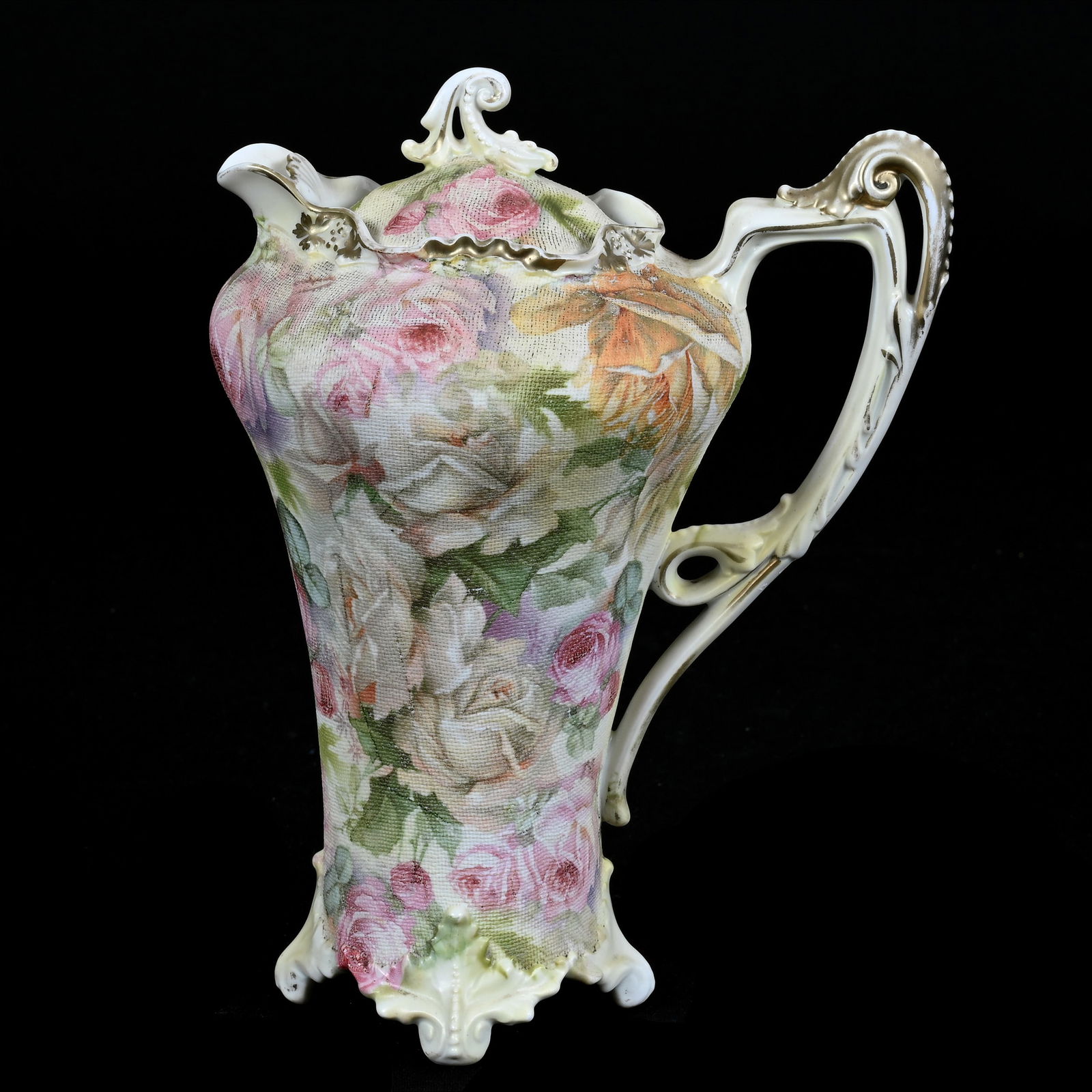 Chocolate Pot, Royal Bayreuth (Blue Mark) Rose Tapestry Finish (1 of 3)