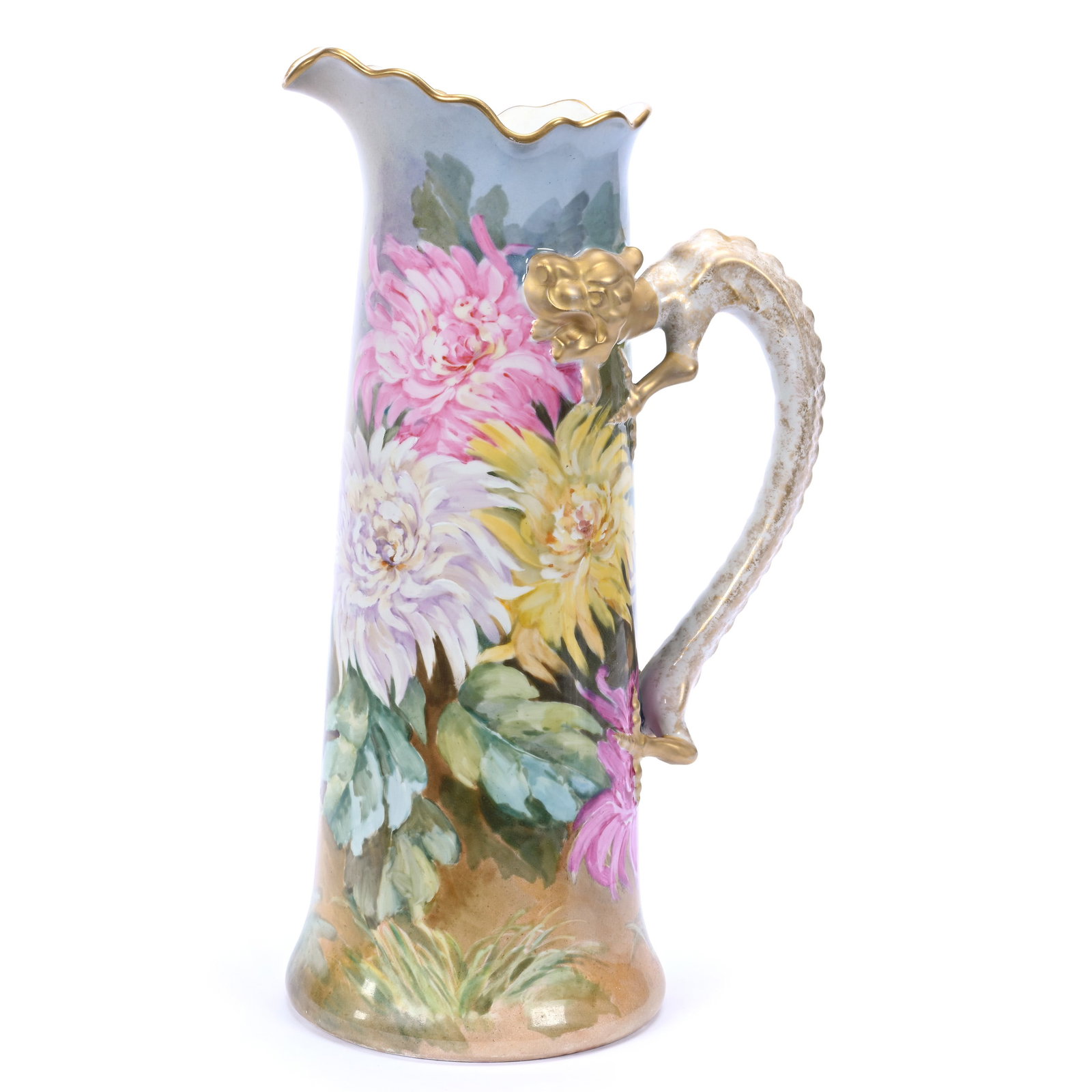 Tankard, Dragon Handle, Marked J. P. Limoges (1 of 4)