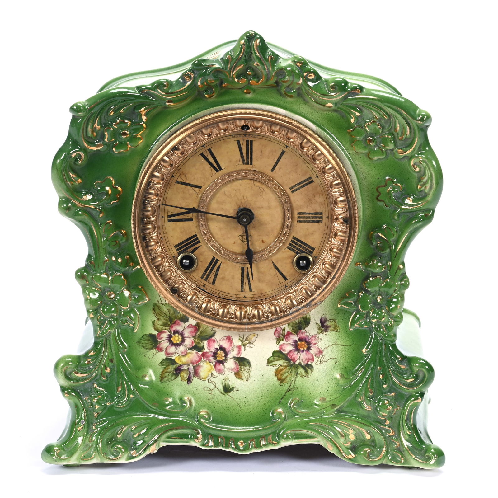 Mantel Clock, Unmarked Royal Bonn Style "Tide" Case (1 of 6)