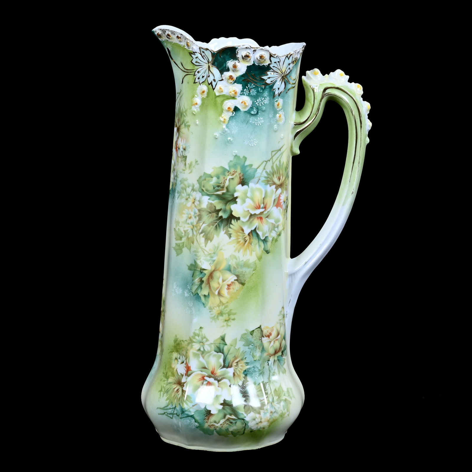 Tankard, R.S. Steeple Mark, Yellow And Green Tones, Floral Decor (1 of 3)
