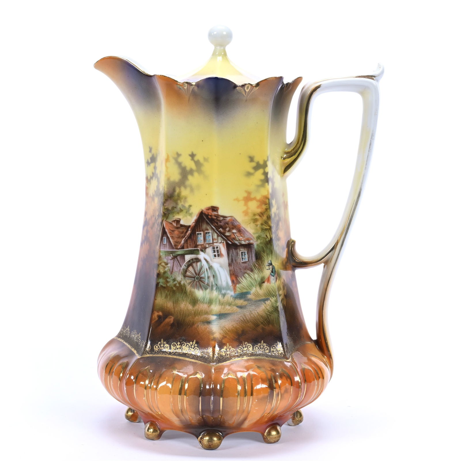 Chocolate Pot Marked R.S. Prussia, Mill Scenic Decor (1 of 3)