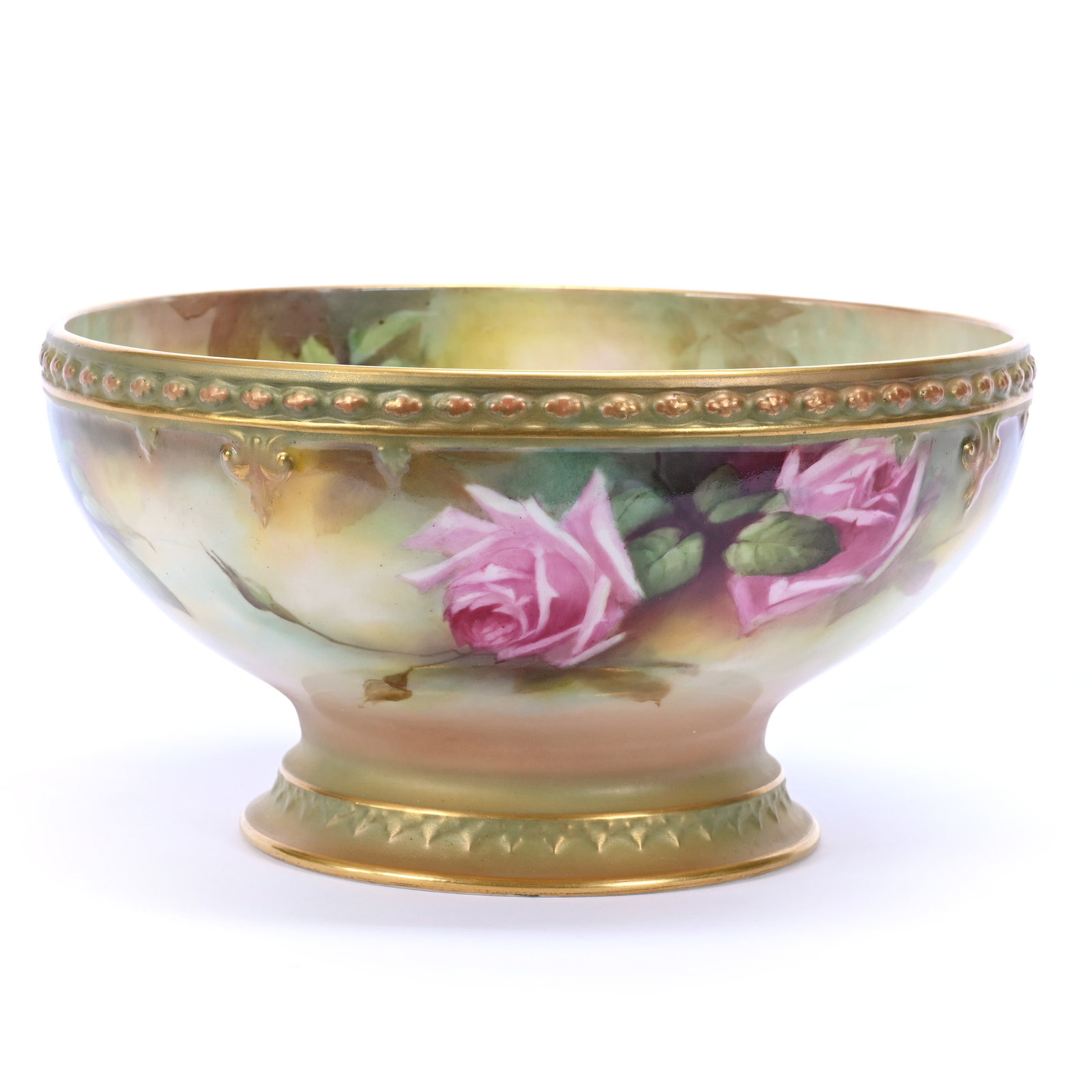 Pedestal Bowl Marked Royal Worcester #246, Hand Painted Rose Decor (1 of 3)