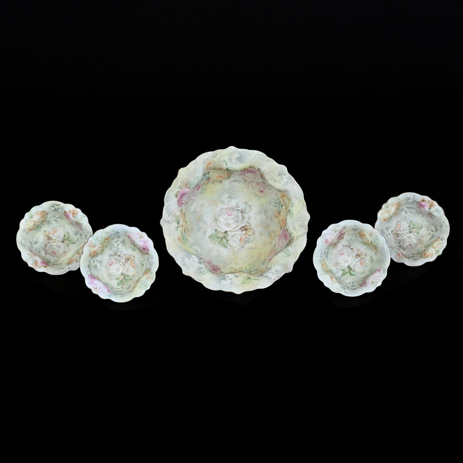 Nut Set, Royal Bayreuth Blue Mark, Rose Tapestry (1 of 2)