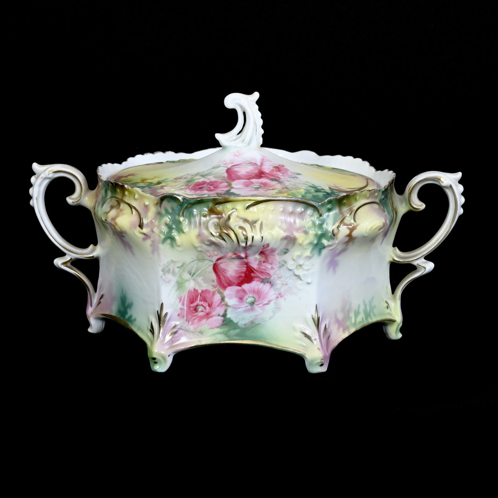 Cracker Jar, Two Handles, Marked R.S. Prussia (1 of 3)