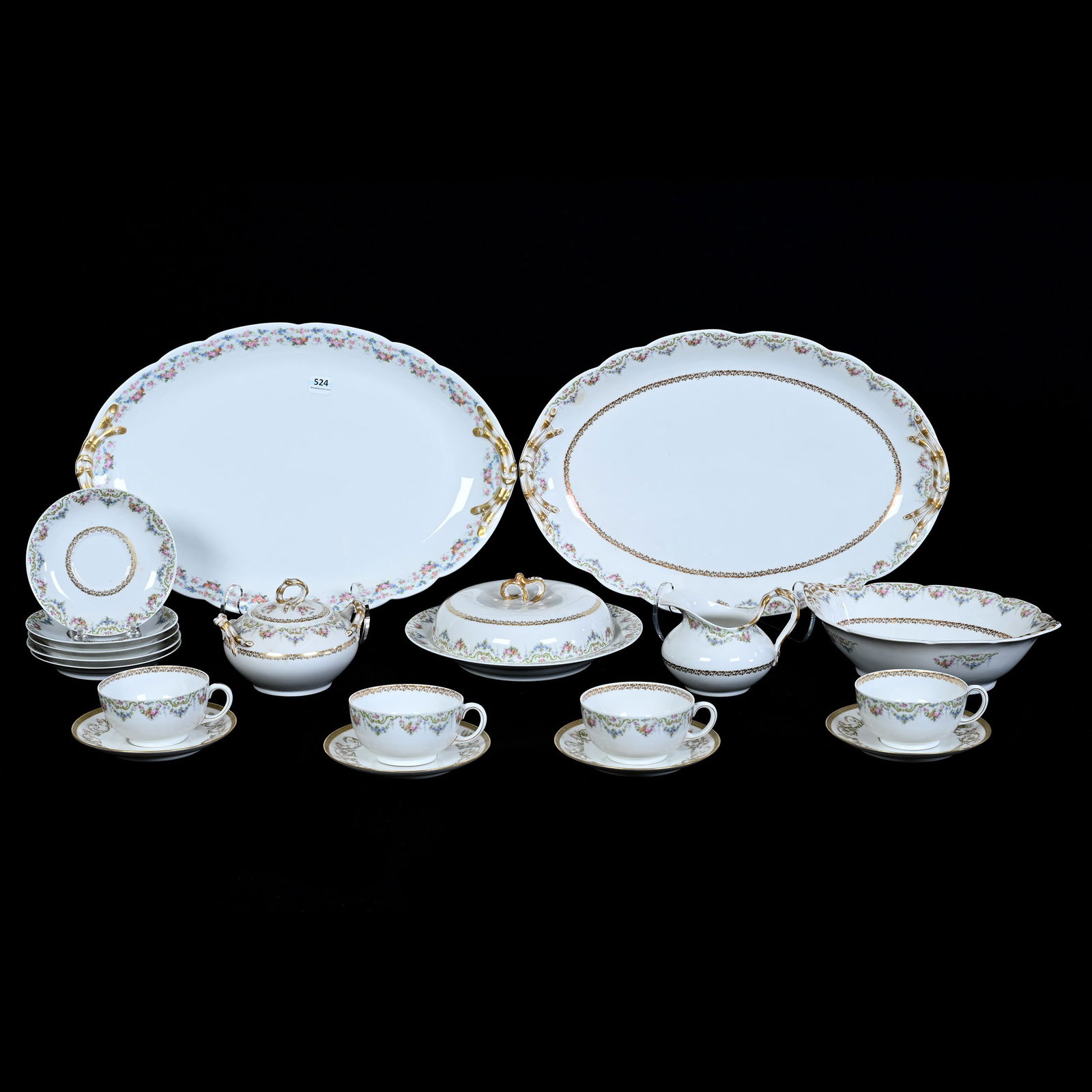 Dinnerware Set, Nineteen Pieces, Marked J. P. Limoges (1 of 3)