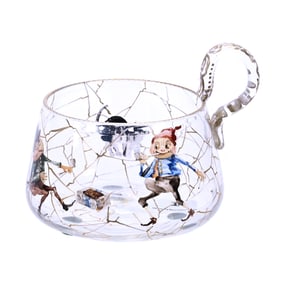 Punch Cup Marked Napoli Art Glass By Mt. Washington