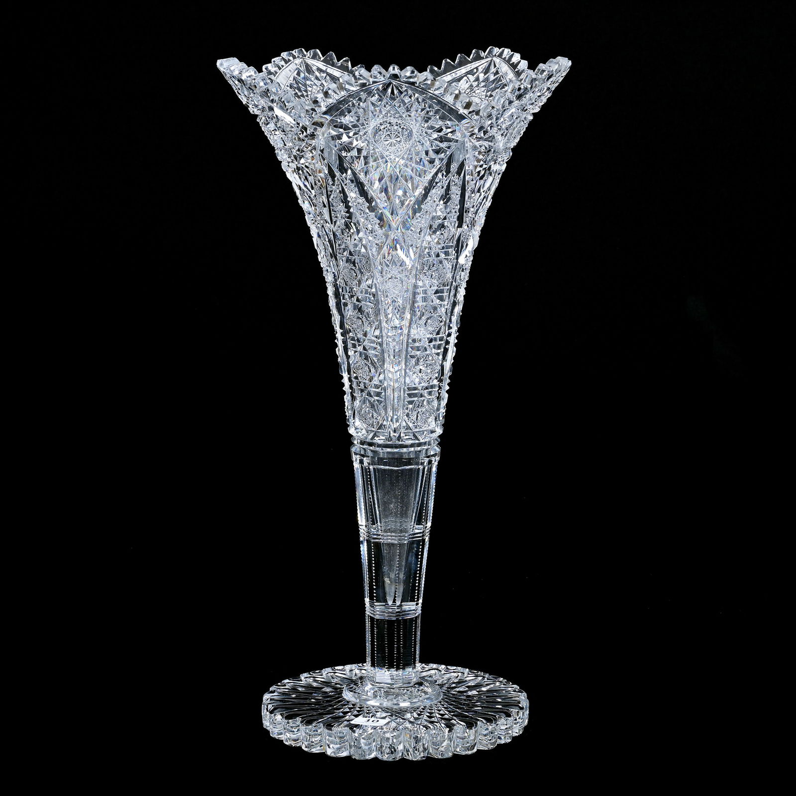 Trumpet Vase, ABCG, Kensington Pattern By Hawkes, One Of Finest Trumpet Vases (1 of 3)