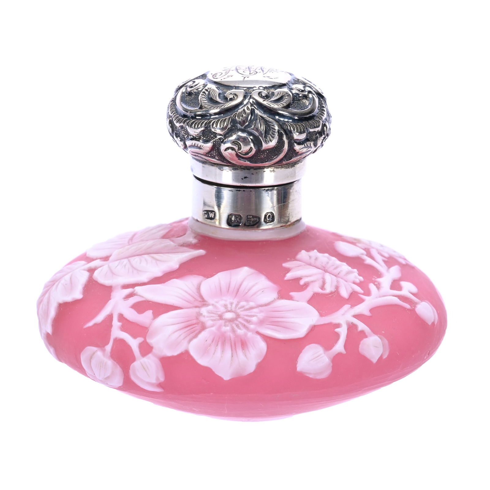 Perfume Bottle, English Cameo Art Glass (1 of 4)