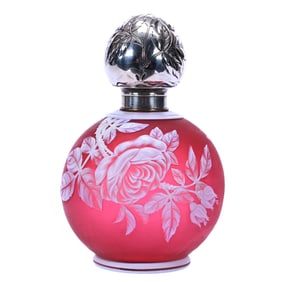 Cologne Bottle, English Cameo Art Glass