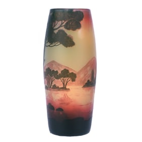 Vase Signed De Vez French Cameo Art Glass
