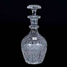 Decanter, American Brilliant Cut Glass, Alhambra Pattern By Meriden