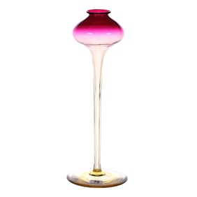 Violet Globe, Signed Libbey, Amberina Art Glass