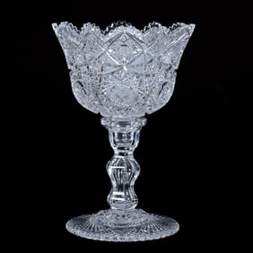 Eggnog Bowl, Two Piece, American Brilliant Cut Glass
