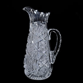 Pitcher, ABCG, Exceptionally Well Cut Hobstar, Cane, Prism, Strawberry Diamond, Star And Fan