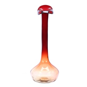 Vase, Jack In Pulpit, Signed "Libbey Amberina" Art Glass