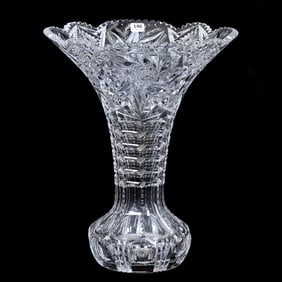 Flared Vase, American Brilliant Cut Glass, Fern Pattern Designed By W. C. Anderson