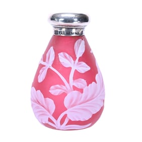 Perfume Bottle, English Cameo Art Glass