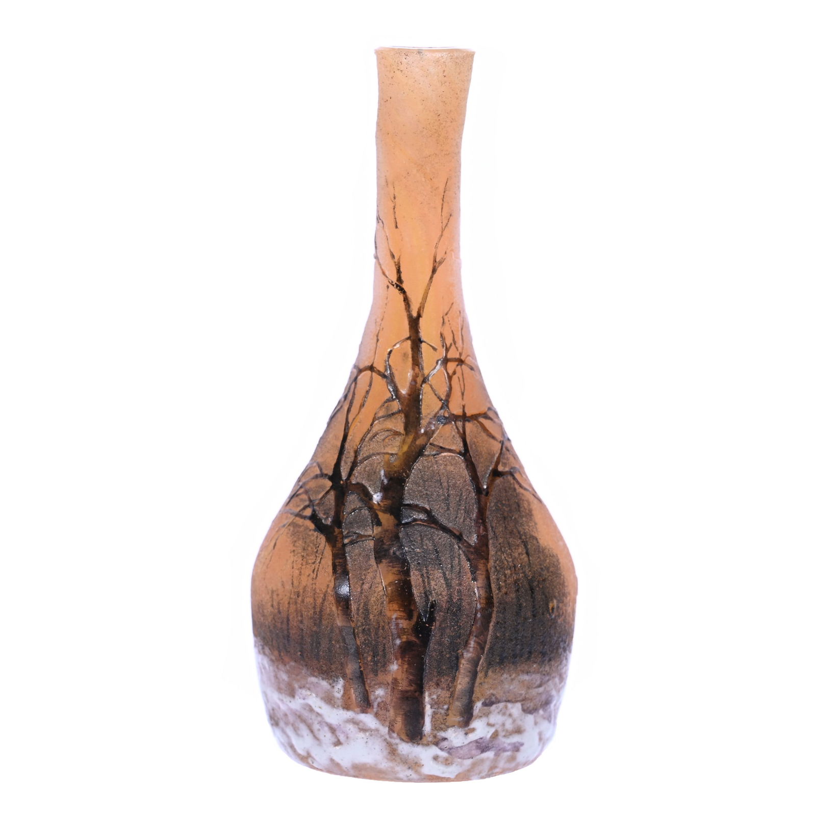 Miniature Vase Signed Daum Nancy French Cameo And Enamel Art Glass (1 of 4)