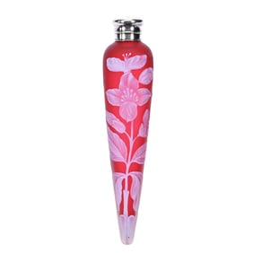 Laydown Perfume Bottle, English Cameo Art Glass