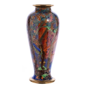 Vase Marked Wedgwood Fairyland Lustre #Z5360 On Vase #3148, Imps On A Bridge And Tree House Pattern
