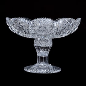 Oval Pedestal Bowl, Two Part, ABCG, Saratoga Pattern By Pairpoint Exactly As Featured In ACGA