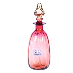 Perfume Bottle Signed Libbey, Amberina Art Glass