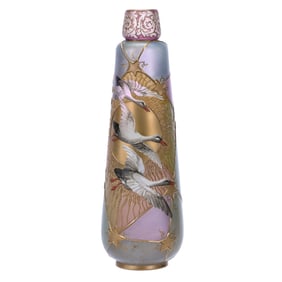 Vase Signed Royal Flemish Art Glass By Mt. Washington